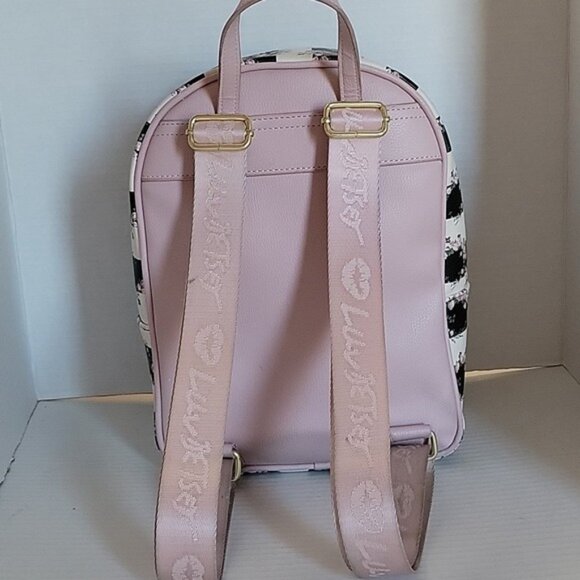 Betsey Johnson Quilted Mini Backpack Bag Pink Black Floral Women\'s Woman\'s main image 11
